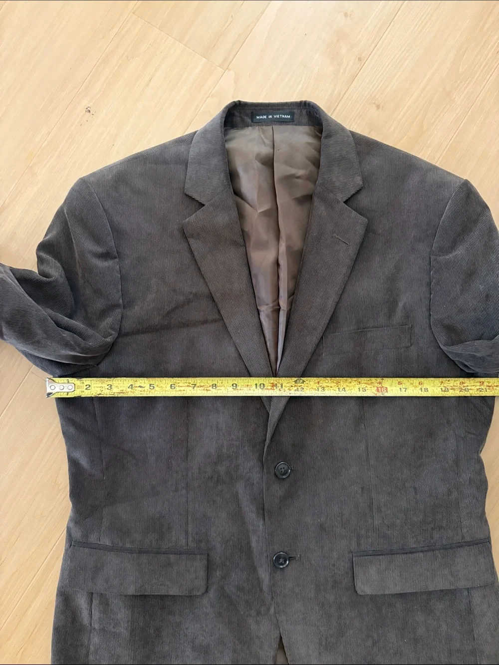 JONES NEW YORK MENS CORDUROY CLASSIC  2-BUTTON SPORTS JACKET BLAZER BROWN 40.S